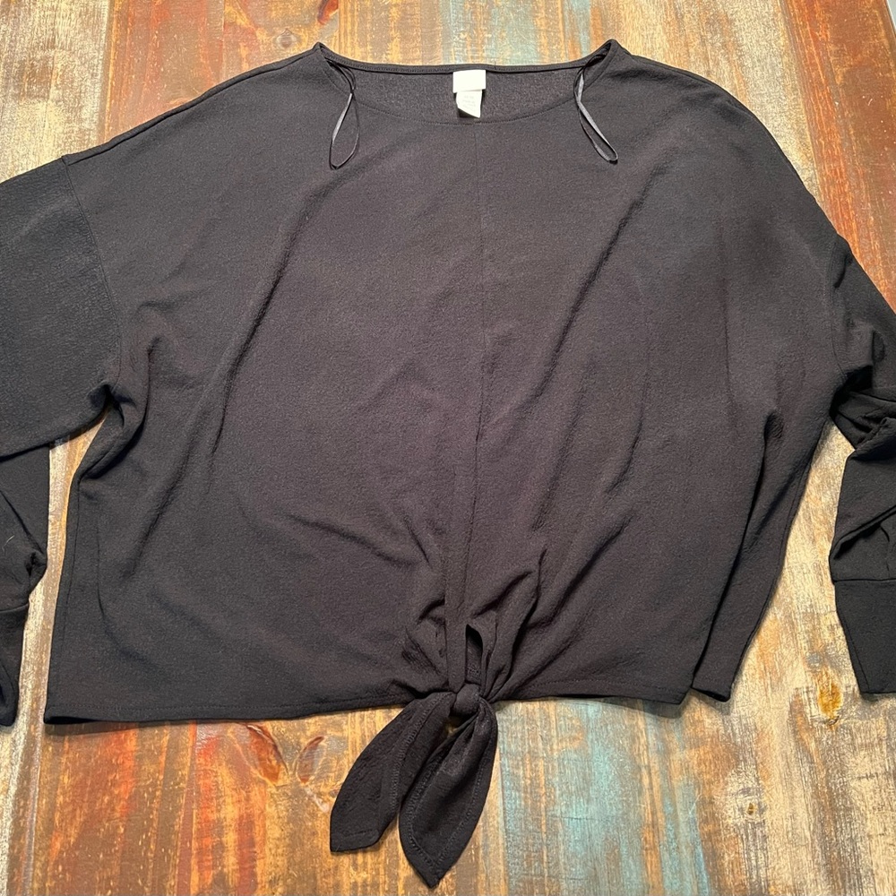 H&M women’s black long sleeve blouse size XL
